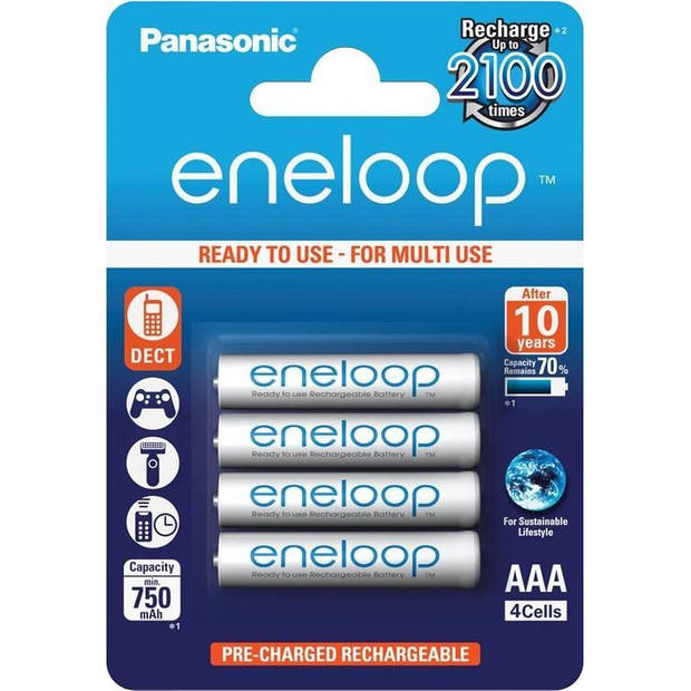 Panasonic Eneloop Micro AAA 750 mAh - 4 stuks
