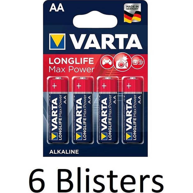 Varta Longlife Max Power AA Batterijen - 24 Stuks (6 Blisters a 4 st)