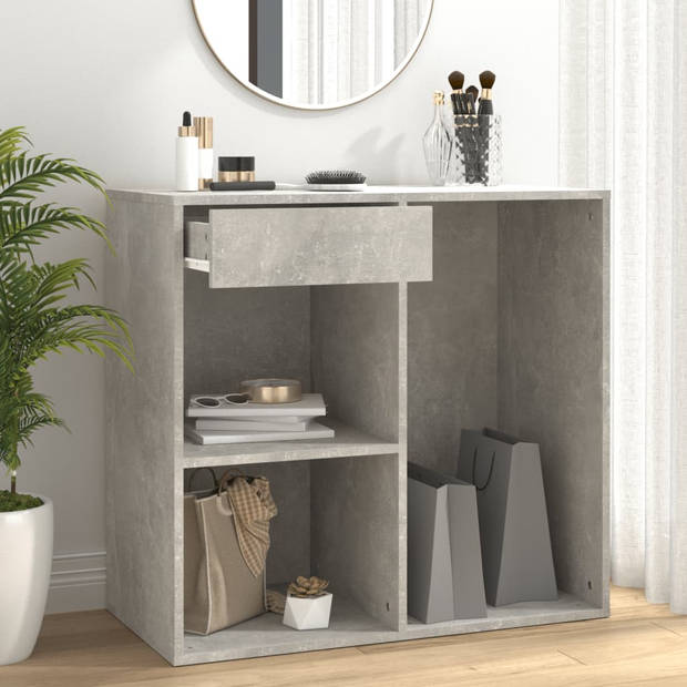 The Living Store Cosmeticakast - Betongrijs - 80 x 40 x 75 cm - Bewerkt hout