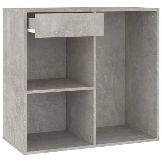 The Living Store Cosmeticakast - Betongrijs - 80 x 40 x 75 cm - Bewerkt hout