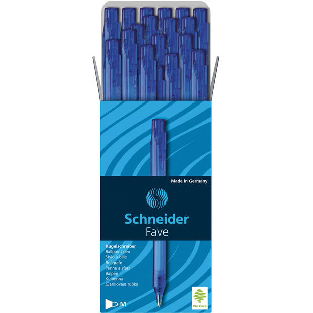 Schneider Balpen Fave, medium penpunt, blauw 50 stuks