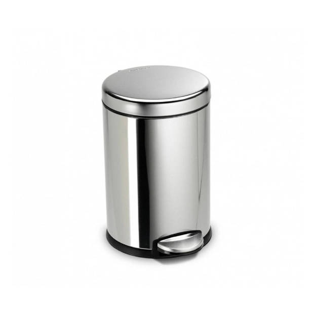 Simplehuman - Afvalemmer, Rond, 4.5 L, Zilver - Simplehuman