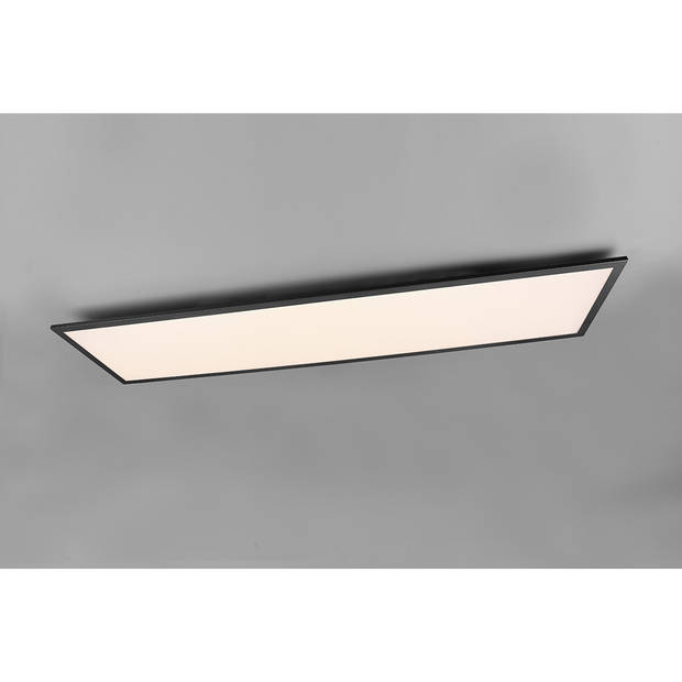LED Plafondlamp - Plafondverlichting - Trion Alina - 34W - Warm Wit 3000K - Mat Zwart - Aluminium - 120cm