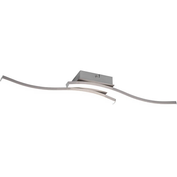 LED Plafondlamp - Plafondverlichting - Trion Ritonu - 10W - Natuurlijk Wit 4000K - Dimbaar - Rechthoek - Mat Nikkel -