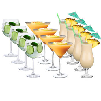 OTIX Cocktail Glazen - Ginglazen - Martiniglazen - Pina Colada - Set van 12