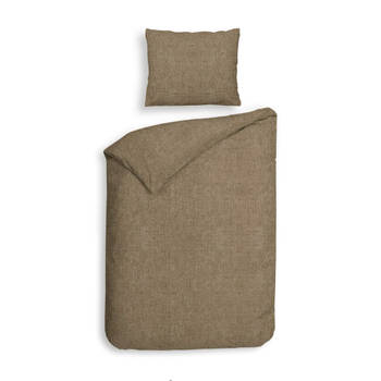 Heckett Lane Dekbedovertrek Flanel Franela - simply taupe 140x200/220cm