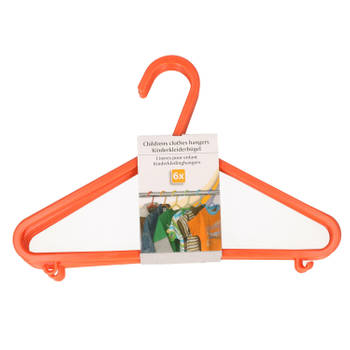 Plastic kinderkleding / baby kledinghangers oranje 6x stuks 17 x 28 cm - Kledinghangers