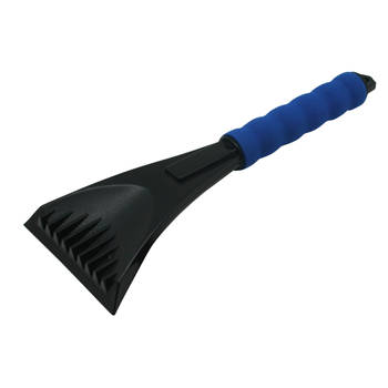 Kunststof ijskrabber zwart/blauw met softgrip handvat 28 cm - IJskrabbers