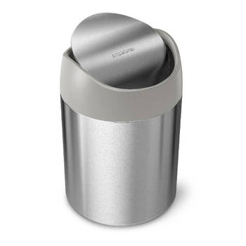 Simplehuman - Mini Can Afvalemmer, 1.5 L, Zilver - Simplehuman