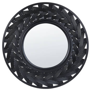 Beliani TIERGA - Decoratieve Spiegel-Zwart-Synthetisch materiaal, Glas