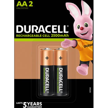 8 Stuks (4 Blisters a 2 st) Duracell AA Oplaadbare Batterijen - 2500 mAh