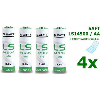 4 Stuks - SAFT LS14500 / AA Lithium batterij 3.6V