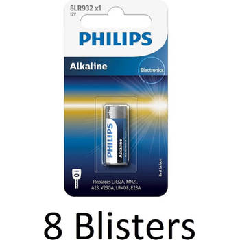8 Stuks (8 Blisters a 1 st) Philips LR3/B Minicells Alkaline Batterij