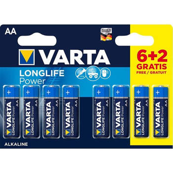 Batterijen AA penlite (8x) - Set van 8 Varta AA penlite batterijen voor MAX keyboards (KB1, KB2, KB4, KB7 & KB8)