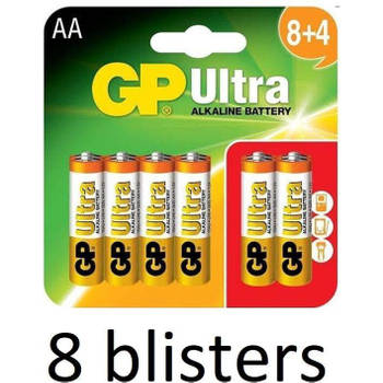 96 Stuks(8 Blister a 12 st) GP Ultra AA Alkaline