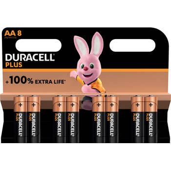 Duracell batterij Plus 100% AA, blister van 8 stuks 24 stuks