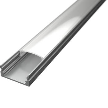 LED Strip Profiel - Velvalux Profi - Zilver Aluminium - 1 Meter - 17.4x7mm - Opbouw