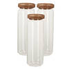 Set van 3x stuks glazen luxe keuken voorraadpot/voorraadbus 1300 ml - Voorraadpot