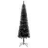 The Living Store Smalle Kerstboom - 120 cm - PVC en staal - Zwart