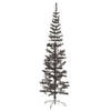 The Living Store Kerstboom - Smalle Zwarte PVC Boom - 210 cm Hoog - Met Standaard