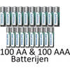 100 AA & 100 (Verpakt Per 10) AAA Philips industrial Alkaline Batterijen