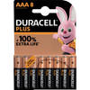 Duracell batterij Plus 100% AAA, blister van 8 stuks 10 stuks
