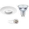 LED Spot Set - Pragmi Luno Pro - Waterdicht IP65 - GU10 Fitting - Inbouw Rond - Mat Wit - Ø82mm - Philips - MASTER 927