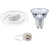 LED Spot Set - Pragmi Delton Pro - GU10 Fitting - Inbouw Rond - Mat Wit - Kantelbaar - Ø82mm - Philips - MASTER 927 36D