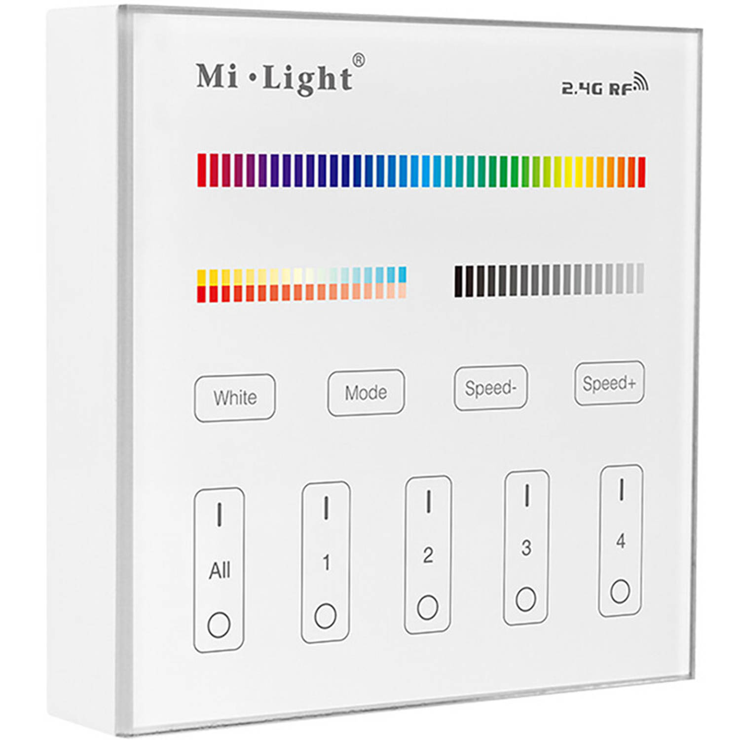 Mi-Light MiBoxer - Smart Touch Wandbediening - RGBࠤ - 4 Zone - Mat Wit