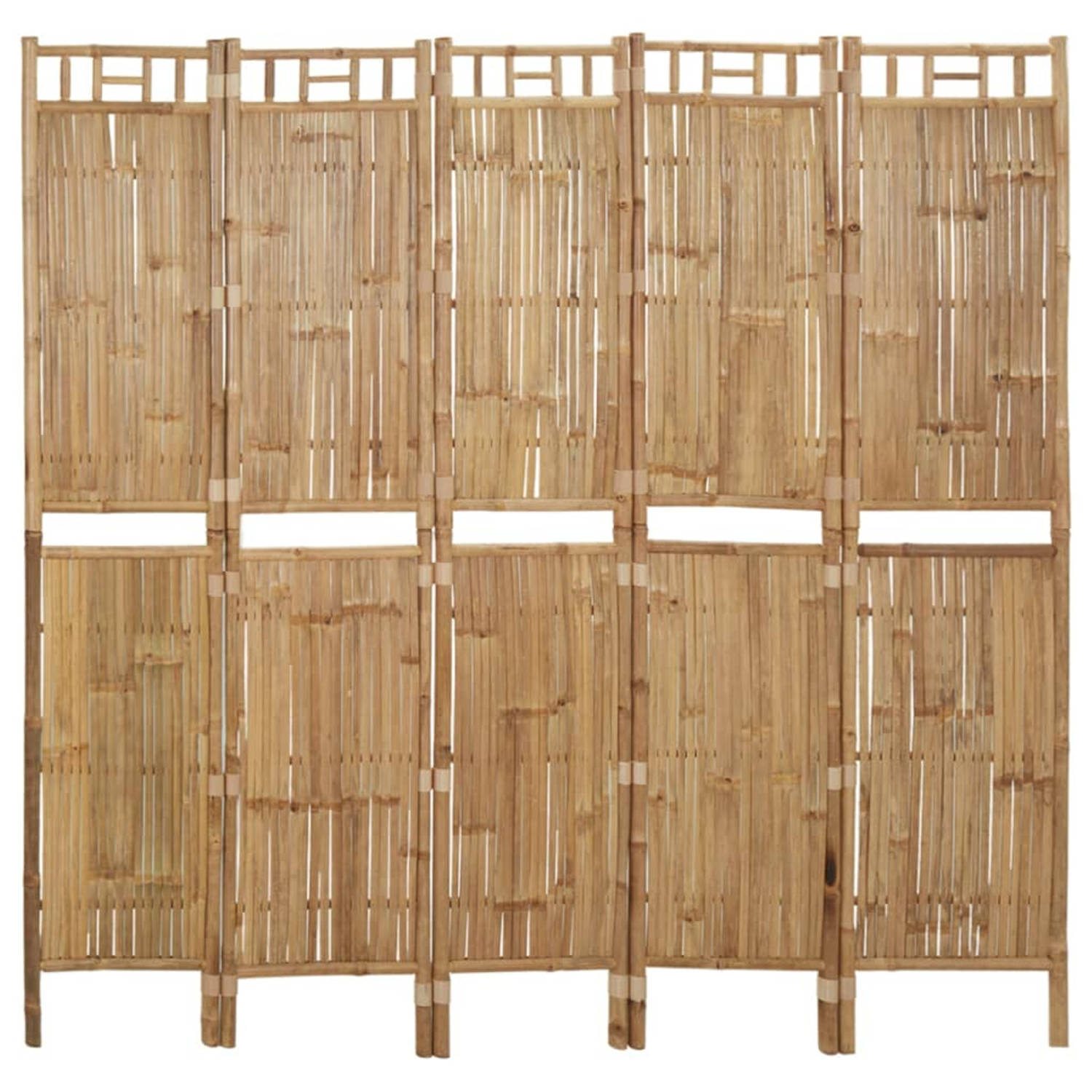 Vidaxl Kamerscherm Met 5 Panelen 200x180 Cm Bamboe