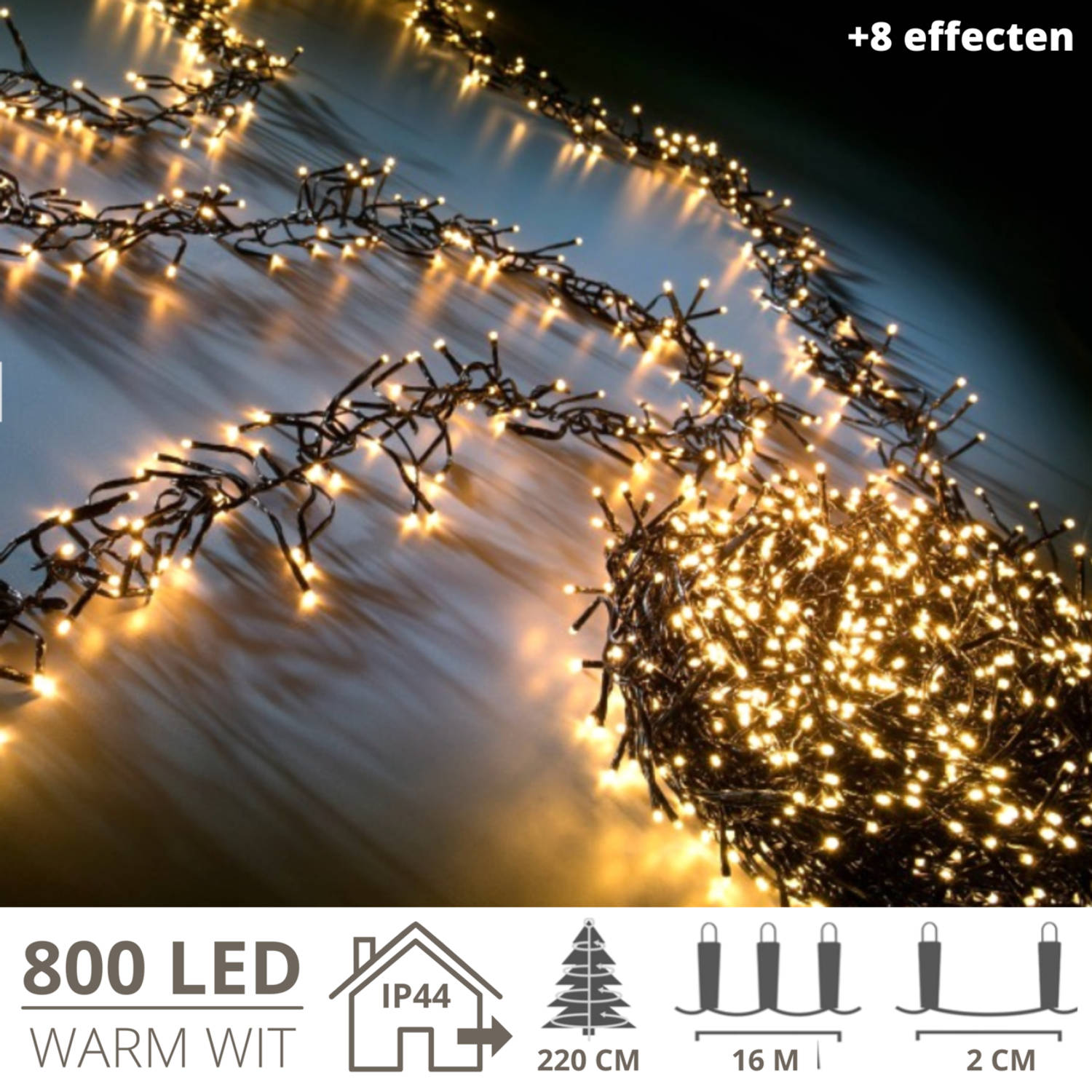 Kerstverlichting - Kerstboomverlichting - Kerstversiering - Kerst - 800 LED&apos;s - 16 meter - Extra warm wit