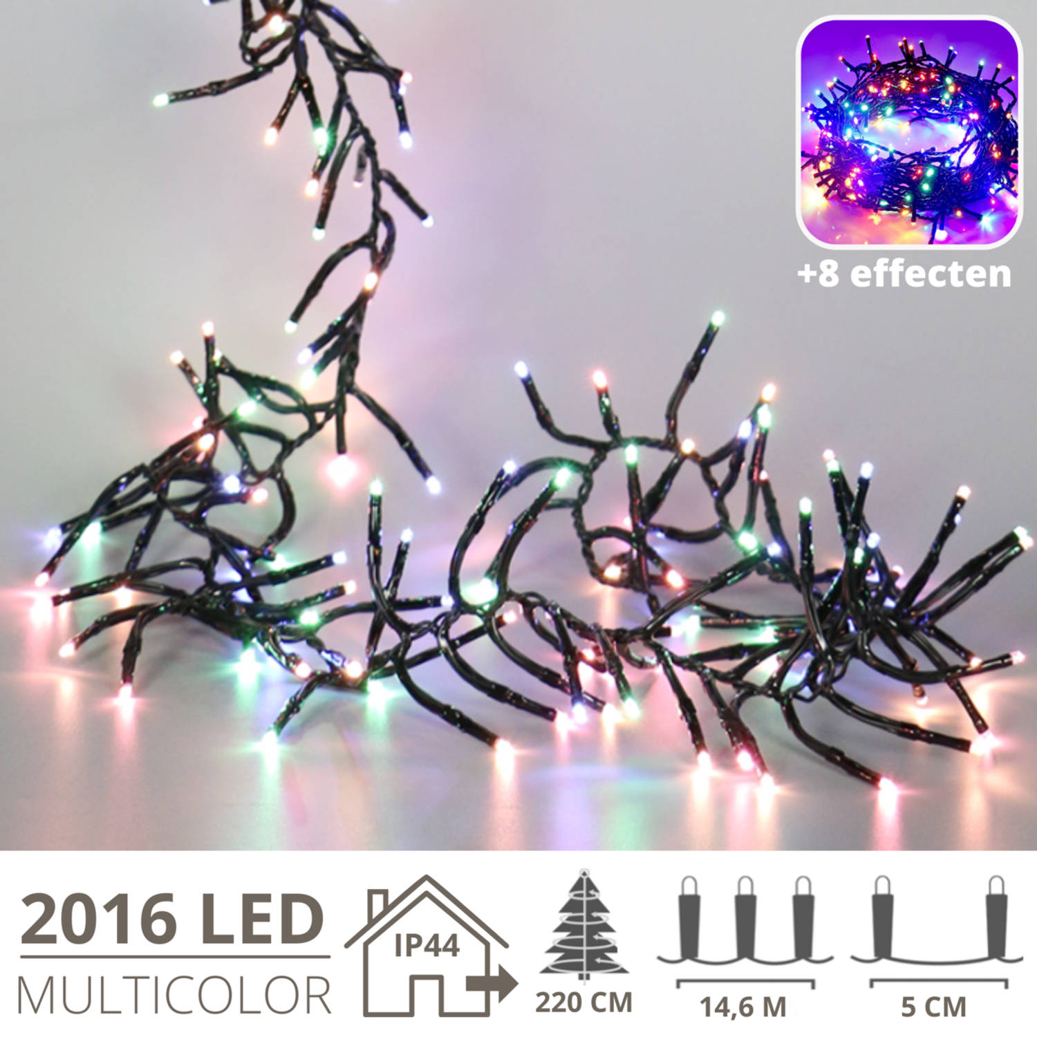 Kerstverlichting Kerstboomverlichting Clusterverlichting Kerstversiering Kerst 2016 Led's 14,5 