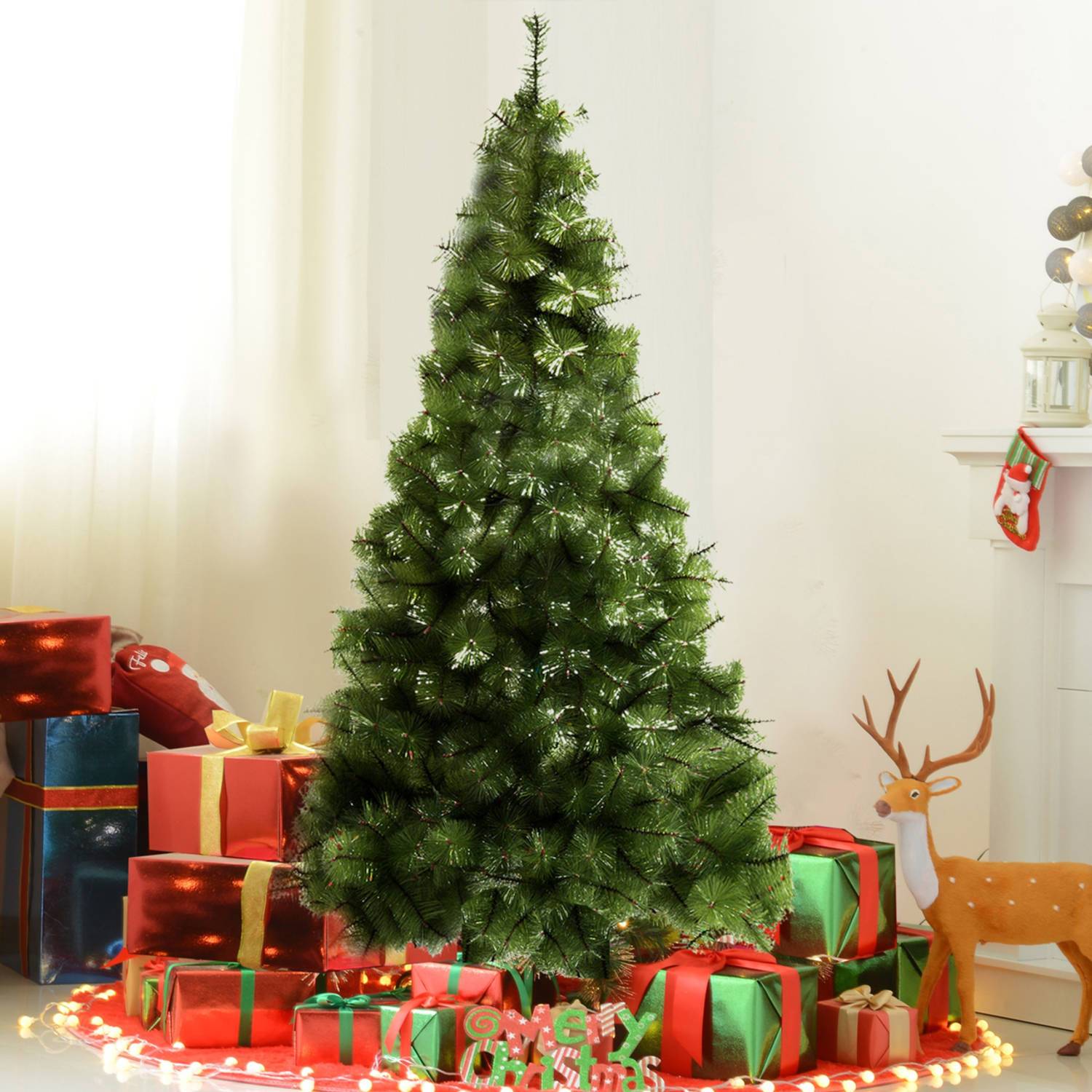 rook Mooie vrouw Suradam Kerstboom - Kunstkerstboom - Kunstkerstboom 210 cm - H 210 x B 90 cm |  Blokker