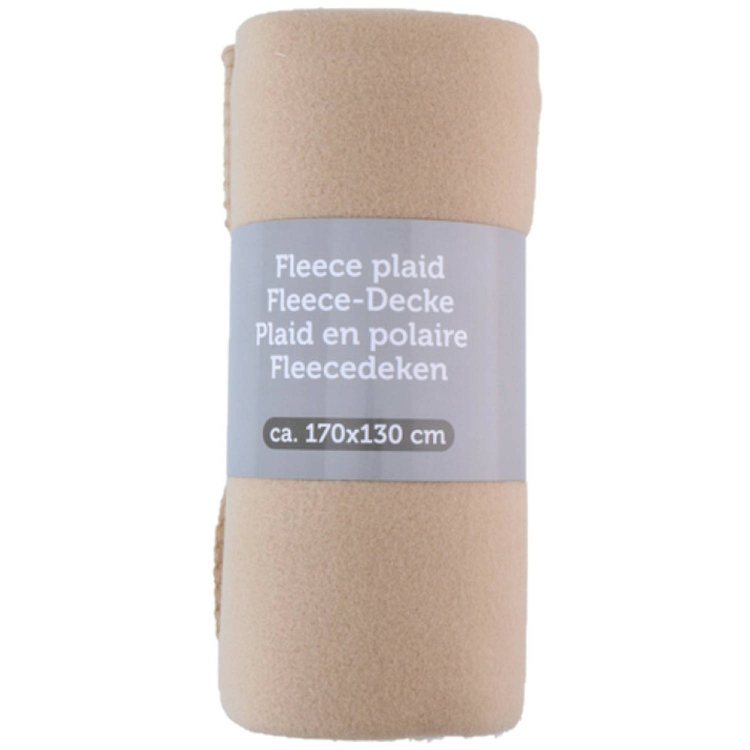 Polyester Fleece Deken-dekentje-plaid 170 X 130 Cm Warm Beige Plaids
