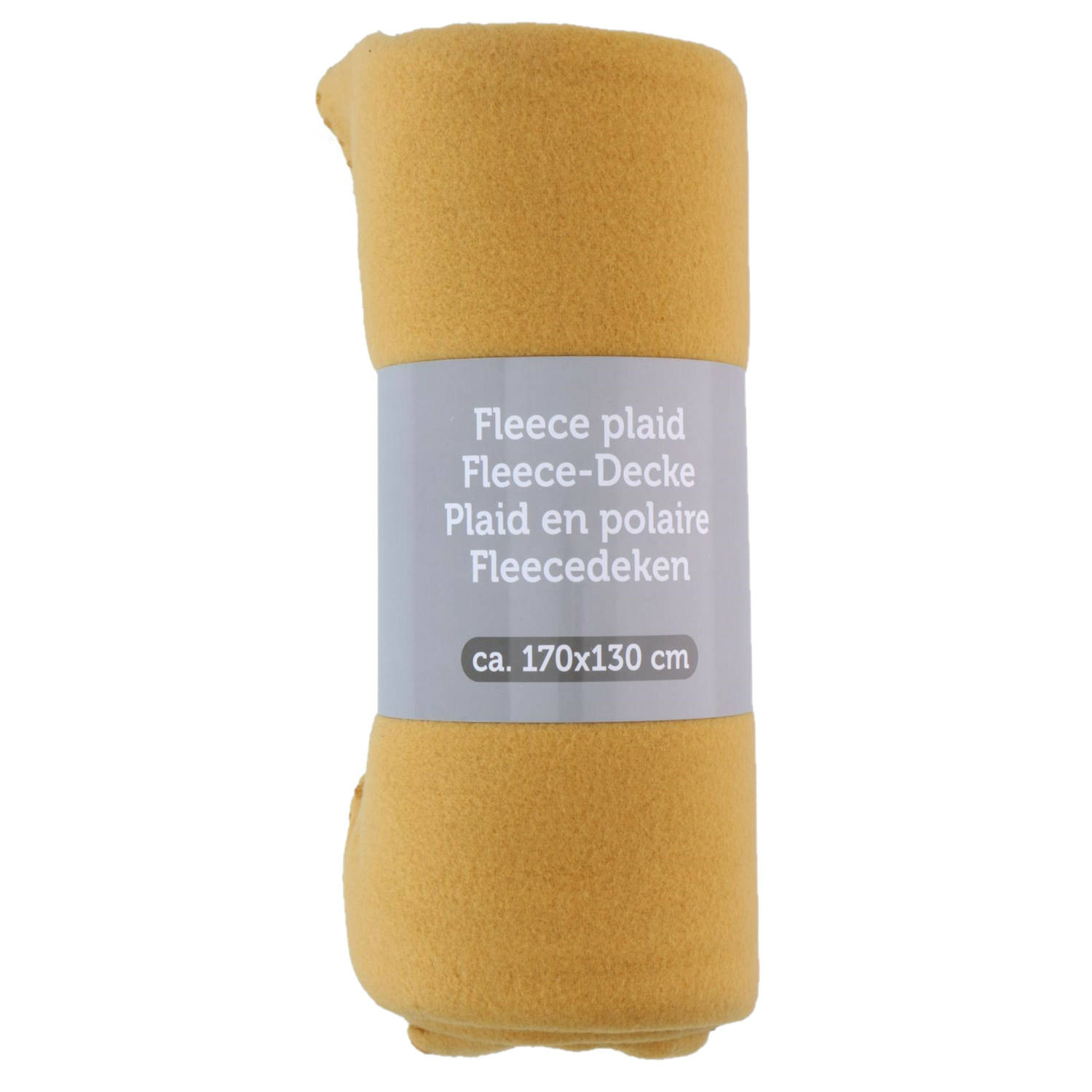 Polyester Fleece Deken-dekentje-plaid 170 X 130 Cm Mosterd Geel Plaids