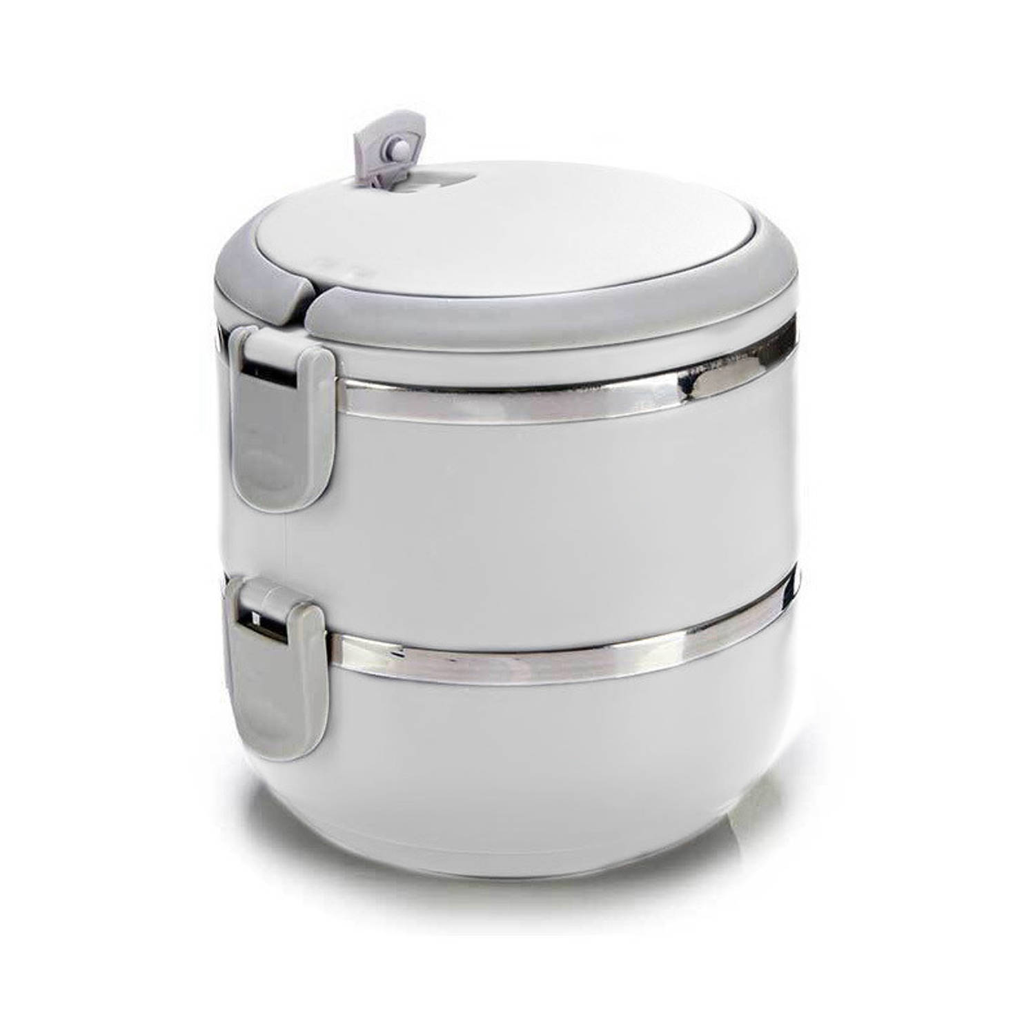 Stapelbare Thermische Lunchbox-warme Maaltijd Box Wit 16 X 15 X 15 Cm Lunchboxen
