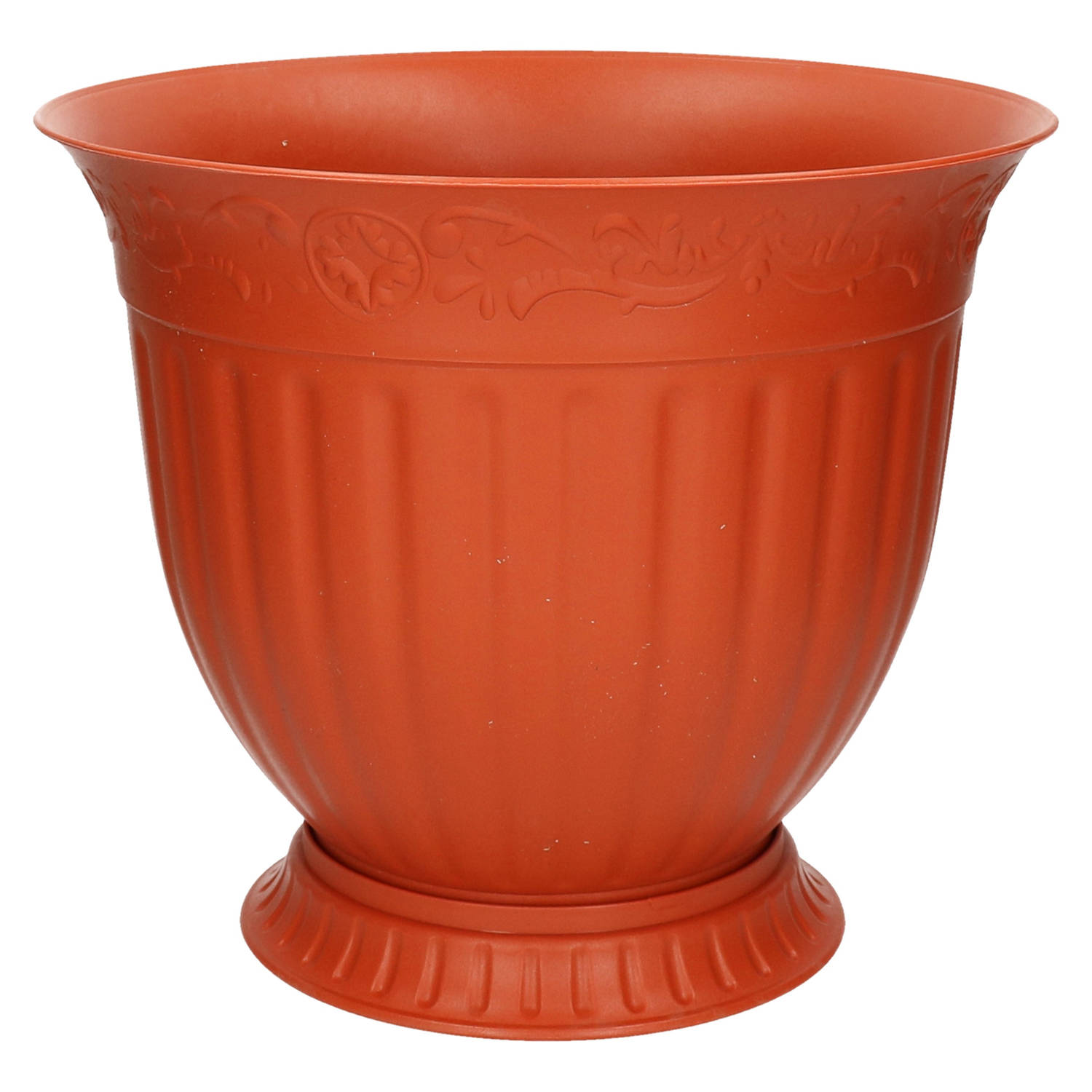 Terracotta Ronde Plantenpot-bloempot Grecia 30 X 34 Cm Met Schaal Kunststof Plantenpotten