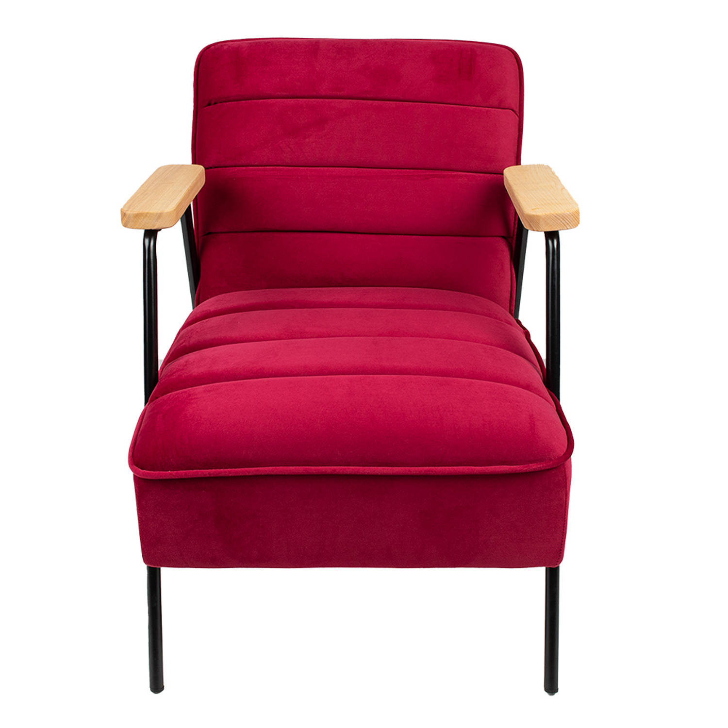Clayre & Eef Fauteuil Met Armleuning 60*69*78 Cm Rood Textiel Relax Stoel Fauteil Stoel Rood Relax S