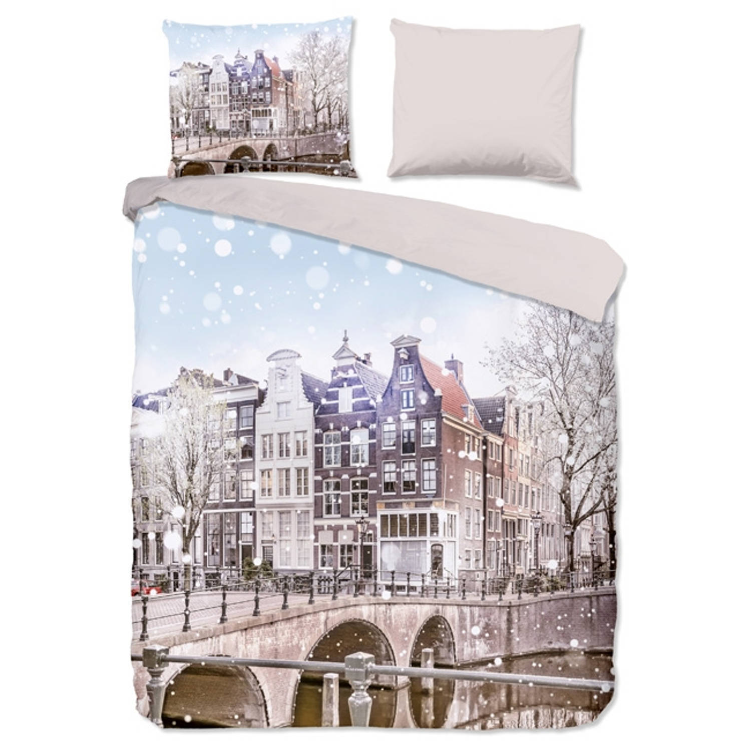 Good Morning Dekbedovertrek Flanel Amsterdam-lits-jumeaux (240 X 200-220 Cm)