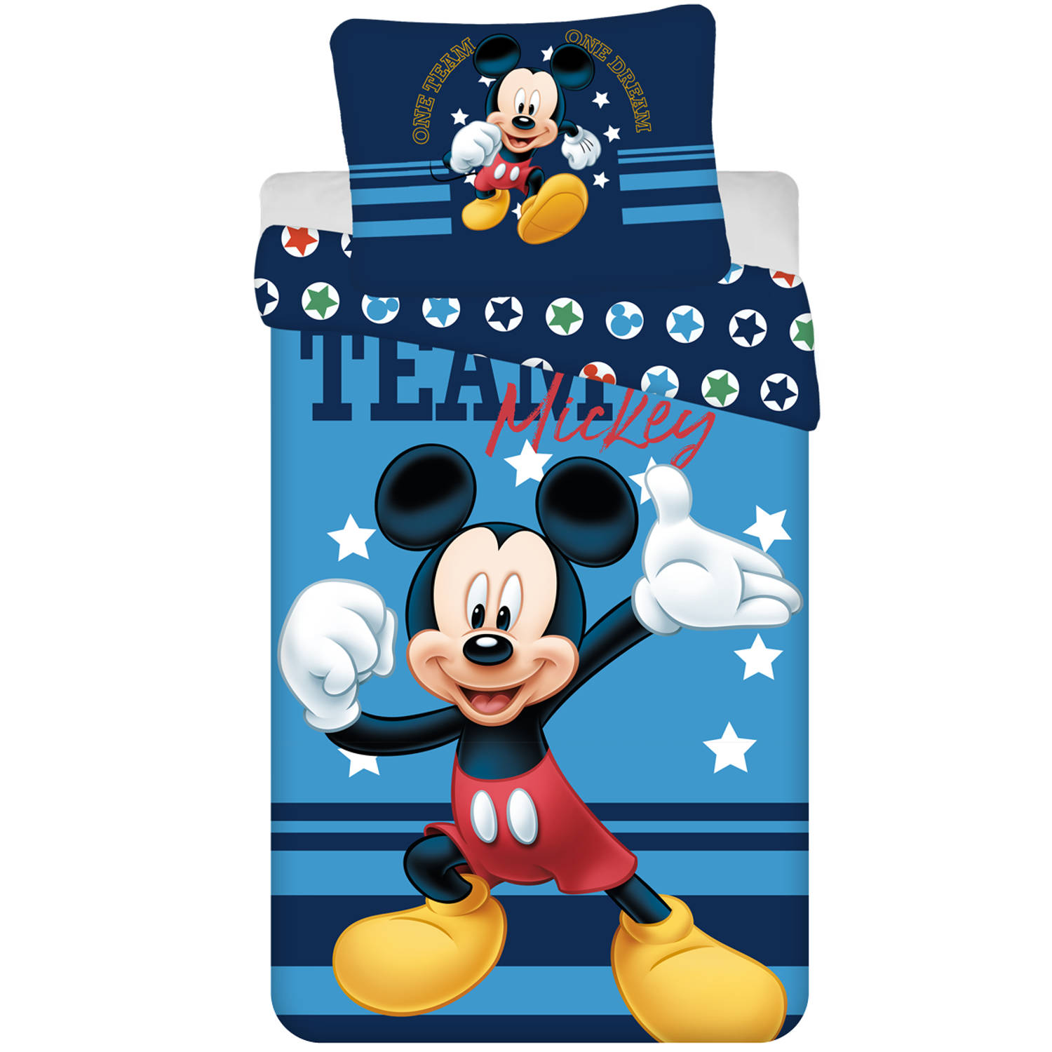 Disney Mickey Mouse Dekbedovertrek, Team - Eenpersoons - 140 X 200 Cm - Katoen