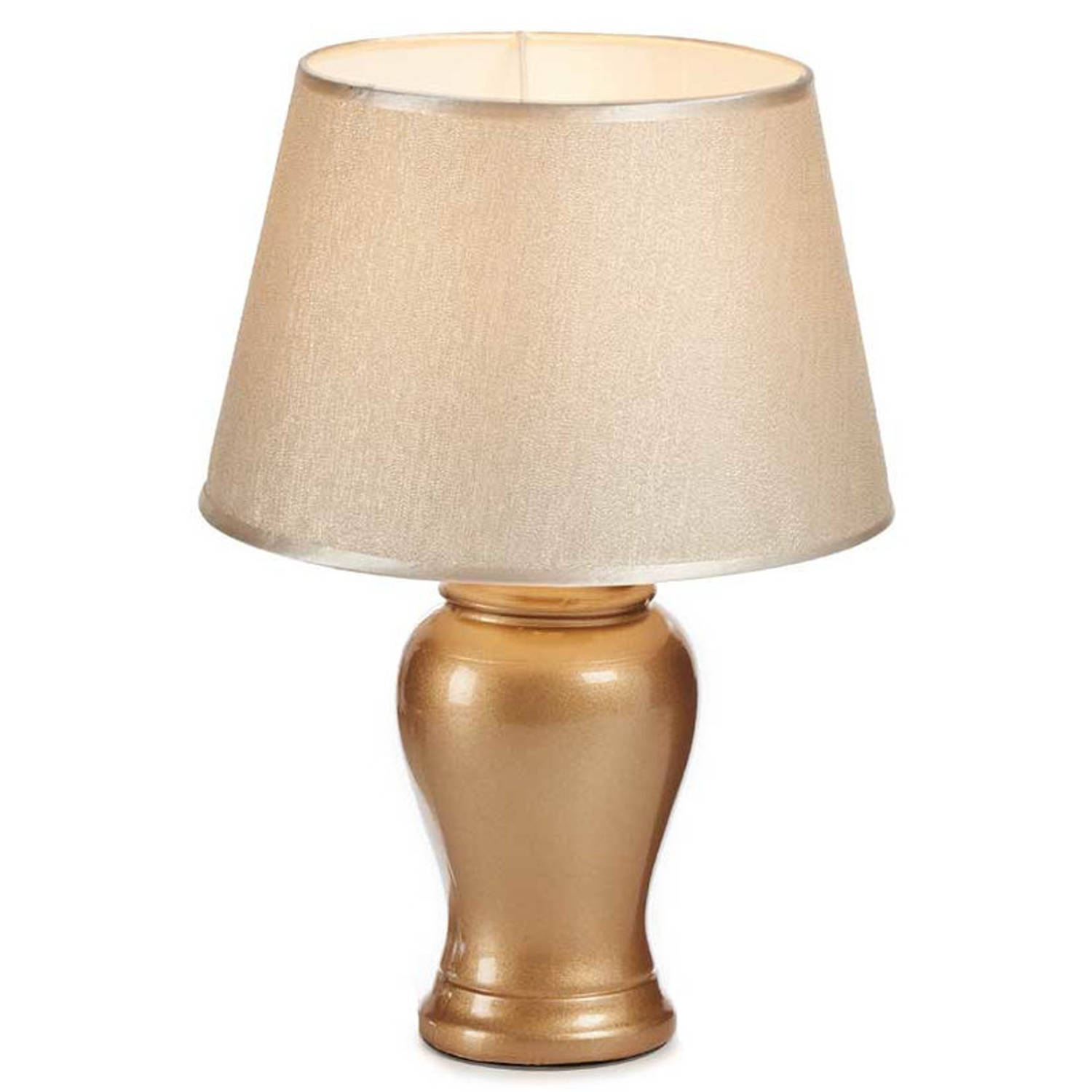 Hong Kong straal Concentratie Design tafellamp/schemerlampje goudkleurige kap en basis 28 x 39 cm -  Tafellampen | Blokker