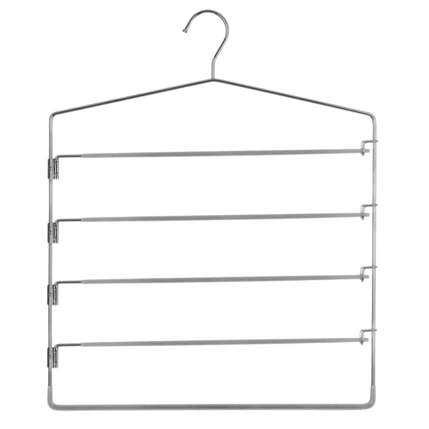 jas Nebu Onhandig Metalen kledinghanger/broekhanger voor 4 broeken 37 x 48 cm -  Kledinghangers | Blokker