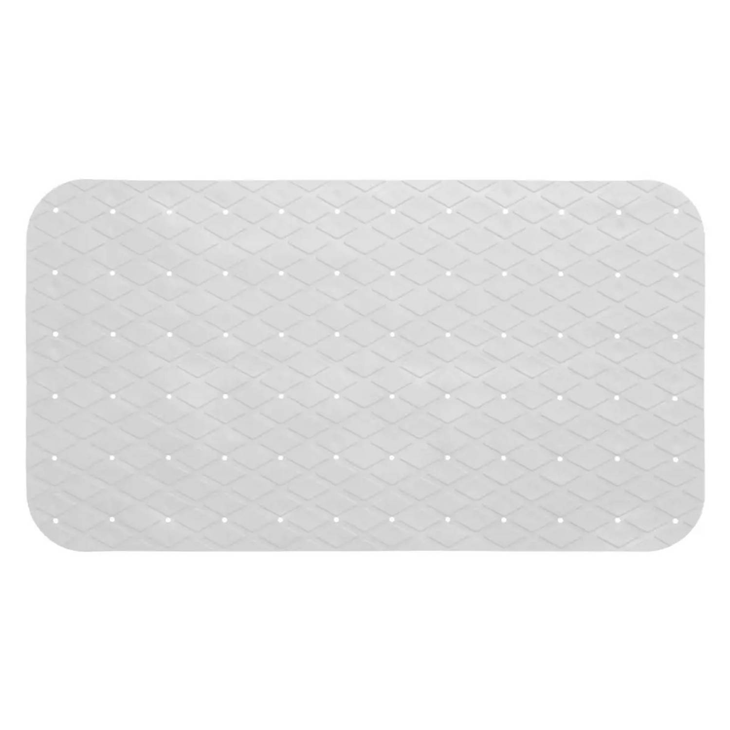 Anti-slip badkamer douche/bad mat wit 70 x 35 cm rechthoekig - Badmatjes