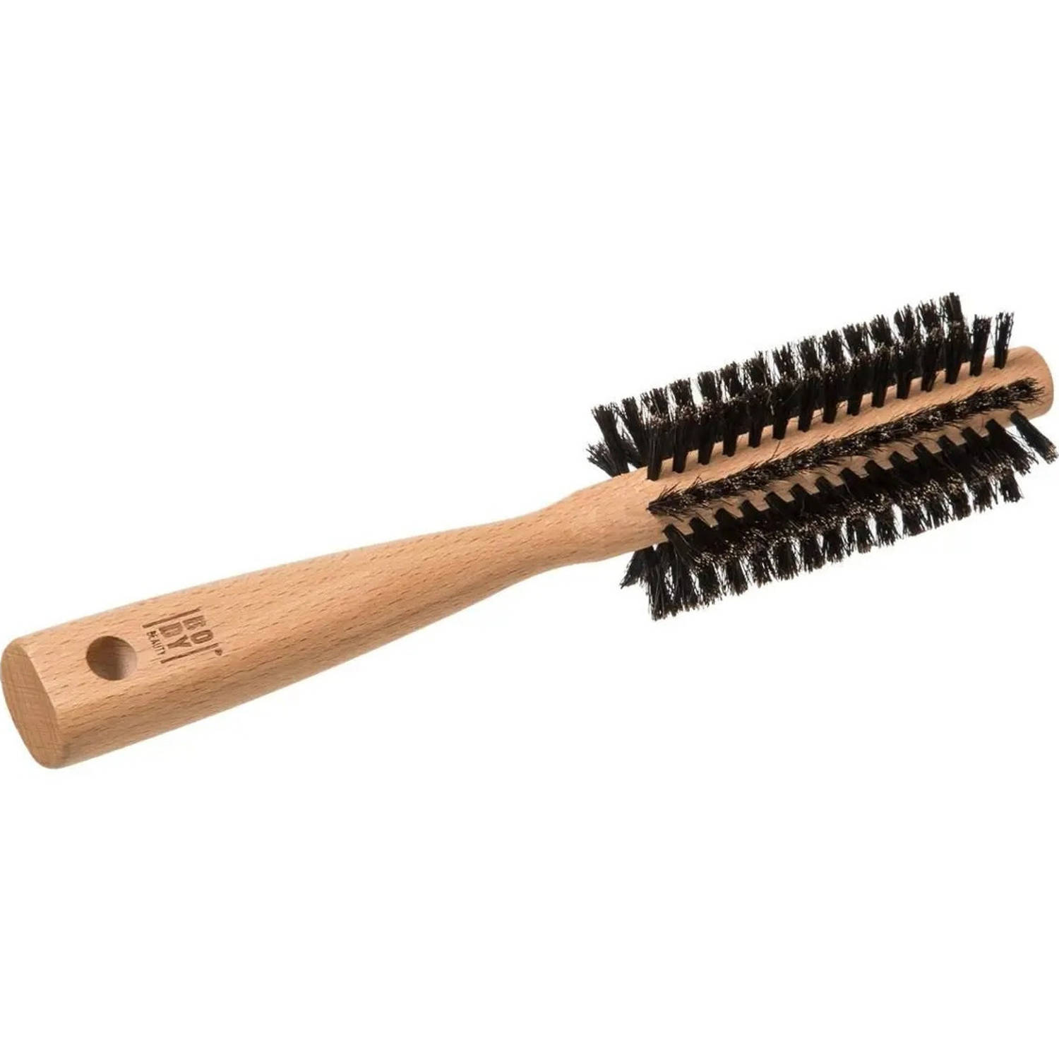 Haarborstel rond naturel met varkenshaar 24 cm van hout - Persoonlijke verzorging artikelen - Haarborstels