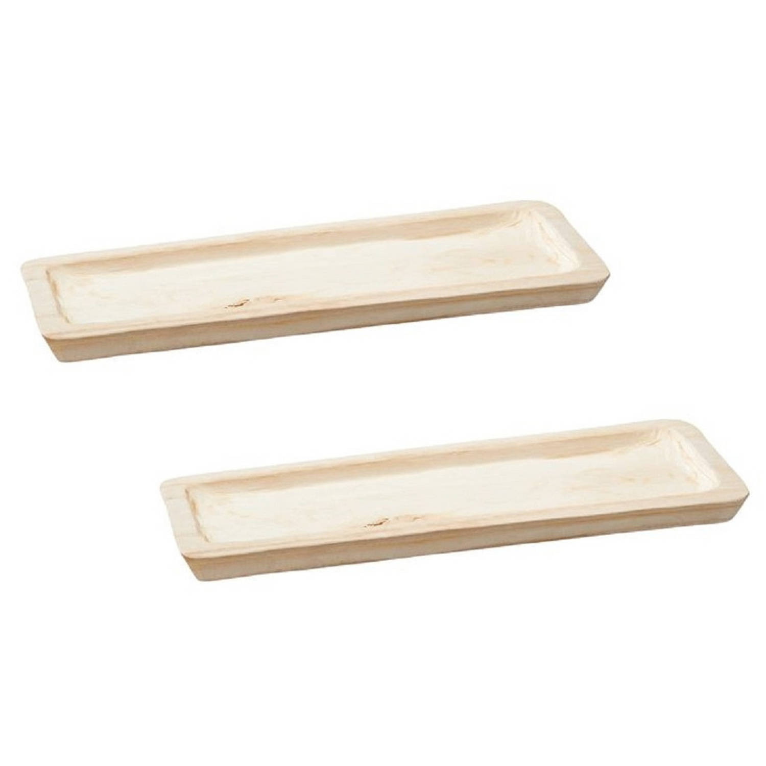Buitenland Oneerlijkheid koffer Set van 2x stuks rechthoekig kaarsenbord/kaarsenplateau hout 50 x 3 x 17 cm  - Kaarsenplateaus | Blokker