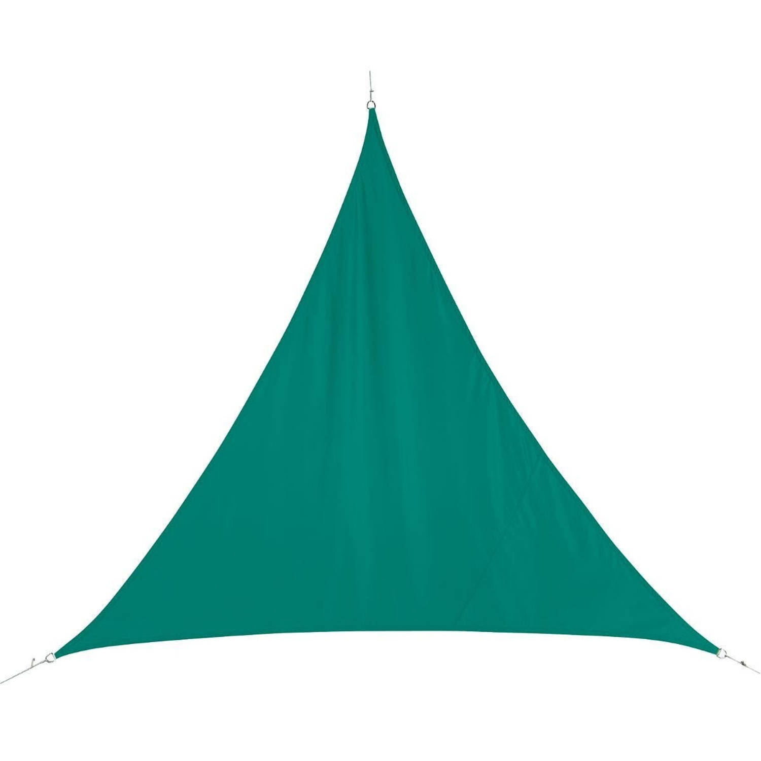 Polyester schaduwdoek/zonnescherm Curacao driehoek mint groen 3 x 3 x 3 meter - Schaduwdoeken