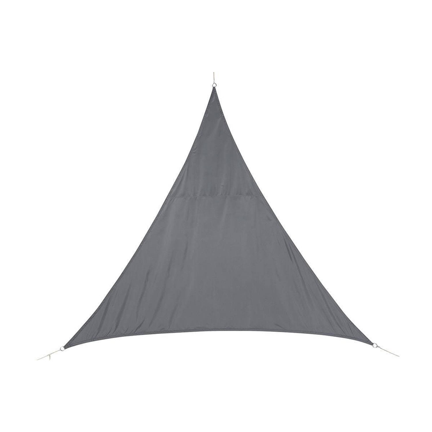 Polyester schaduwdoek/zonnescherm Curacao driehoek grijs 2 x 2 x 2 meter - Schaduwdoeken