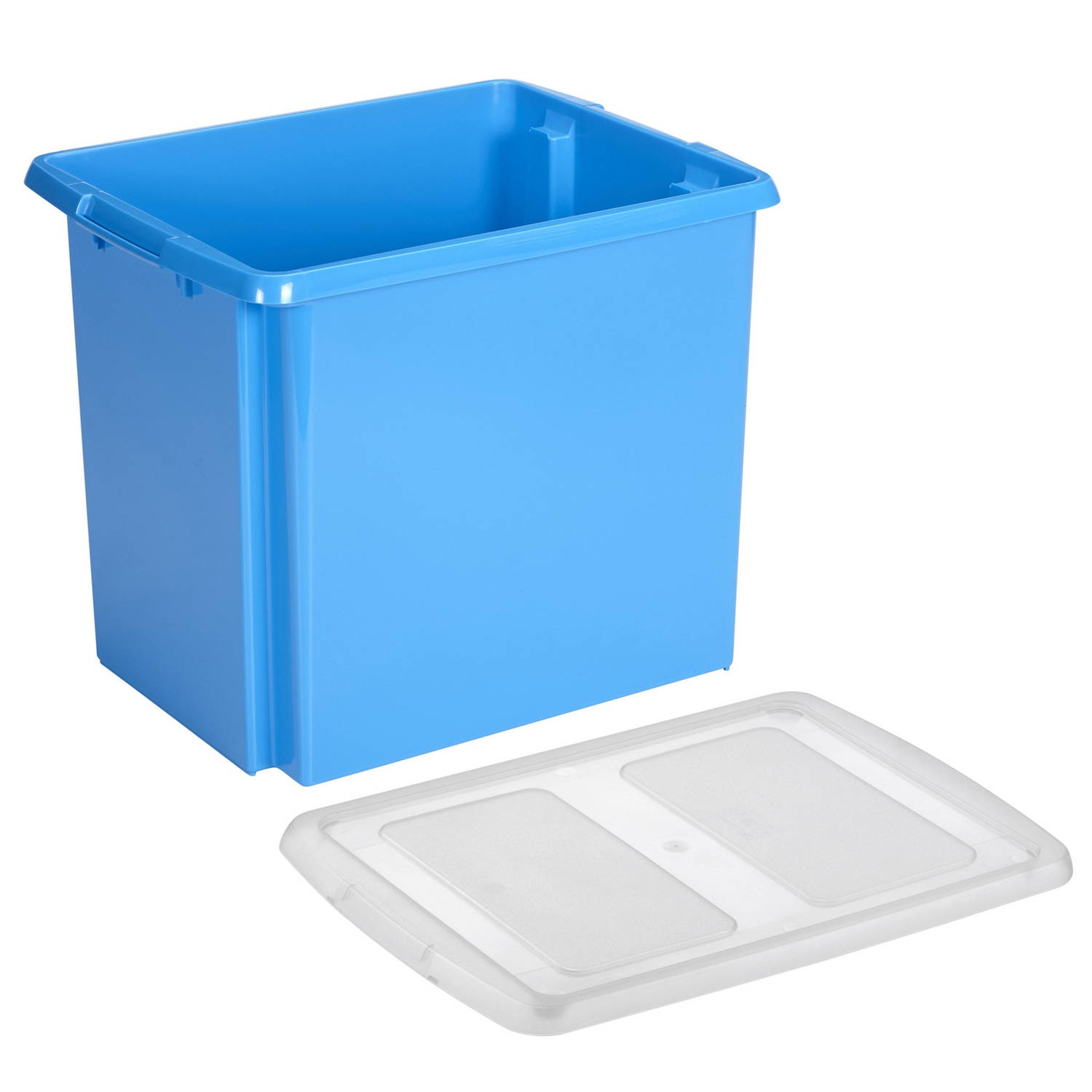 Sunware opslagbox kunststof liter blauw 45 x 36 x 36 cm met deksel - Opbergbox | Blokker