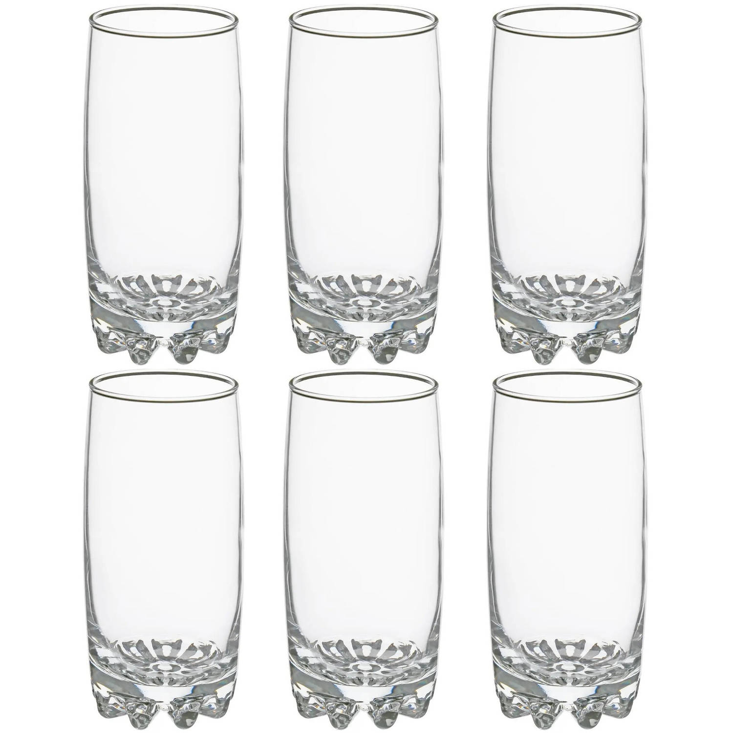 Set van 6x stuks longdrink glazen Tin 380 ml van glas - Longdrinkglazen