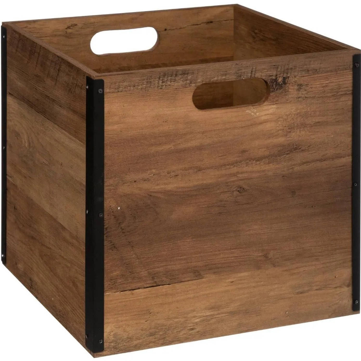 Buurt Vuiligheid extase Opbergmand/kastmand 29 liter donker bruin van hout 31 x 31 x 31 cm -  Opbergkisten | Blokker